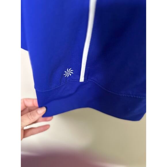 Athleta Long Jacket Womens Blue Medium Spinnaker Sun Zip 50+UPF Beach Nautical - Picture 3 of 8